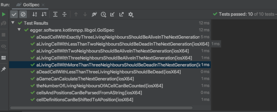iOS Test Output